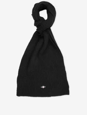 Unisex Shield Wool Knit Scarf Black