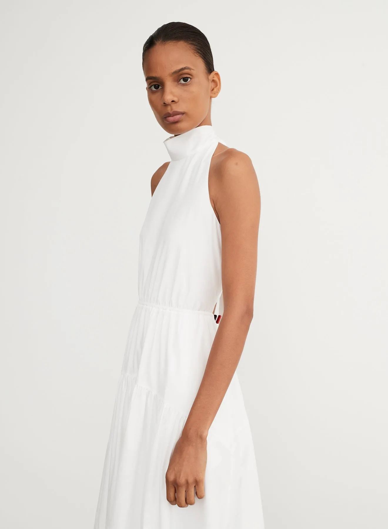 Vince - Draped Neck Halter Dress in Optic White