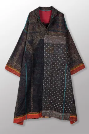 VINTAGE COTTON KANTHA OVERSIZED COAT - cv4326-0051a -