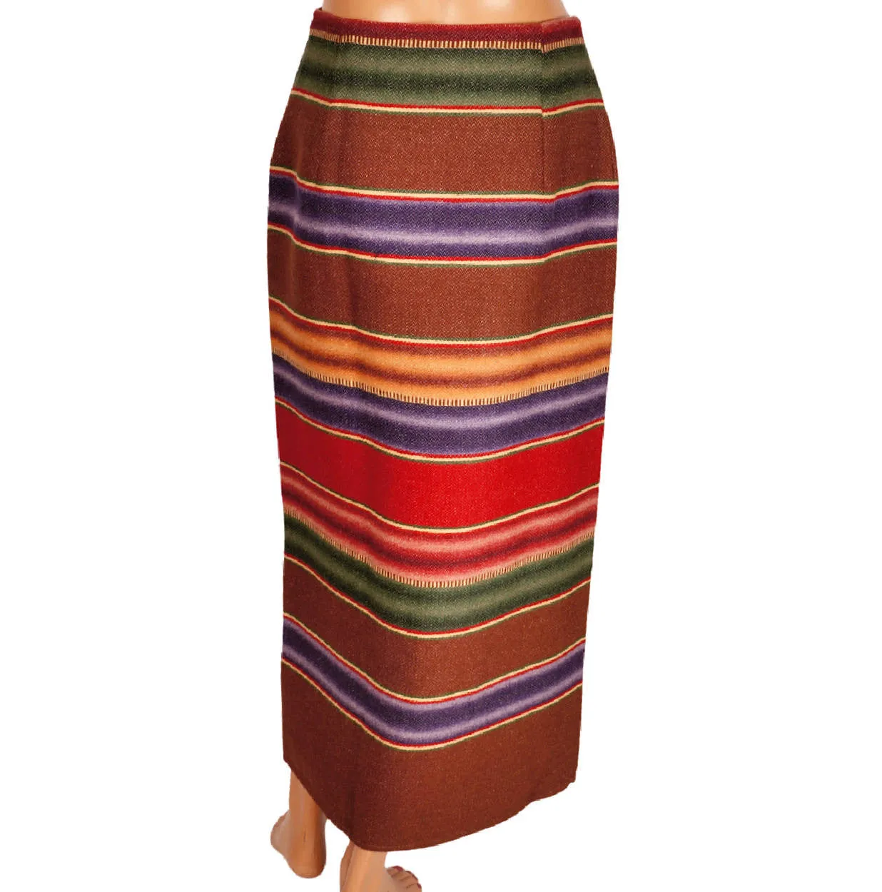 Vintage Ralph Lauren Country Label Wraparound Maxi Skirt Southwestern Blanket Size M 8