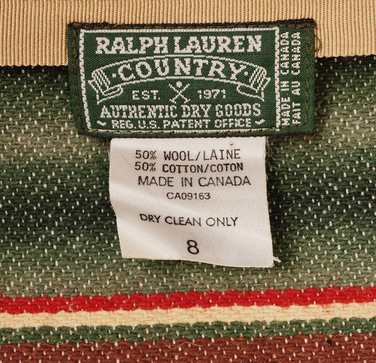 Vintage Ralph Lauren Country Label Wraparound Maxi Skirt Southwestern Blanket Size M 8