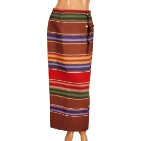 Vintage Ralph Lauren Country Label Wraparound Maxi Skirt Southwestern Blanket Size M 8