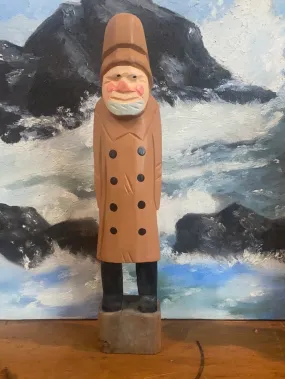 Vintage Wooden Fisherman - Yellow Coat