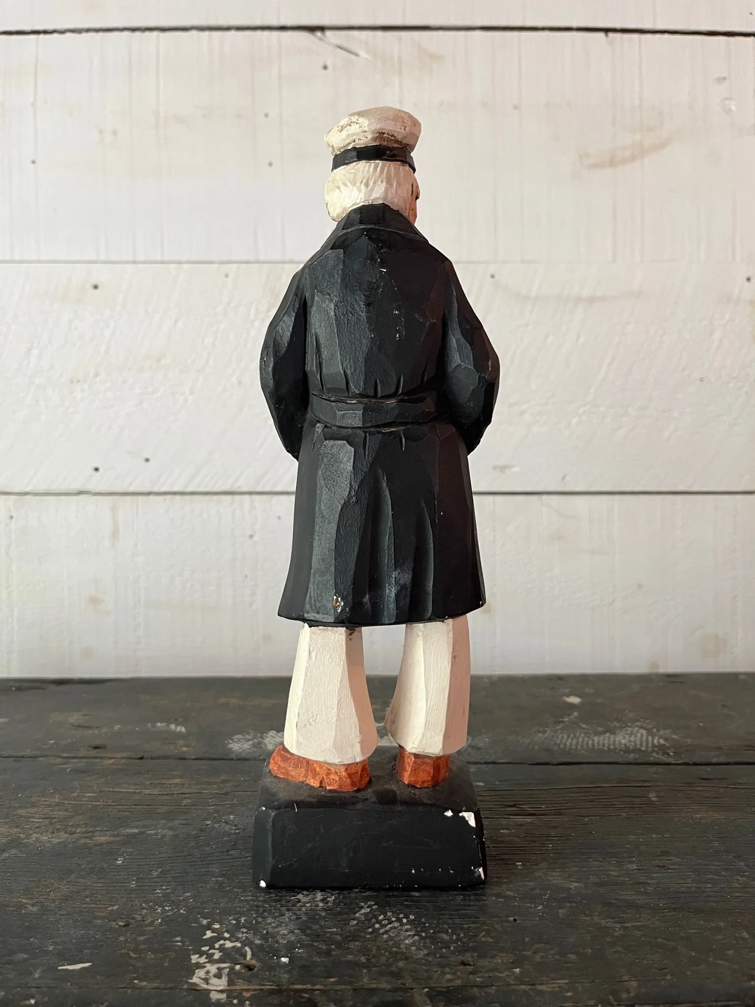 Vintage Wooden Sea Captain - Black Coat