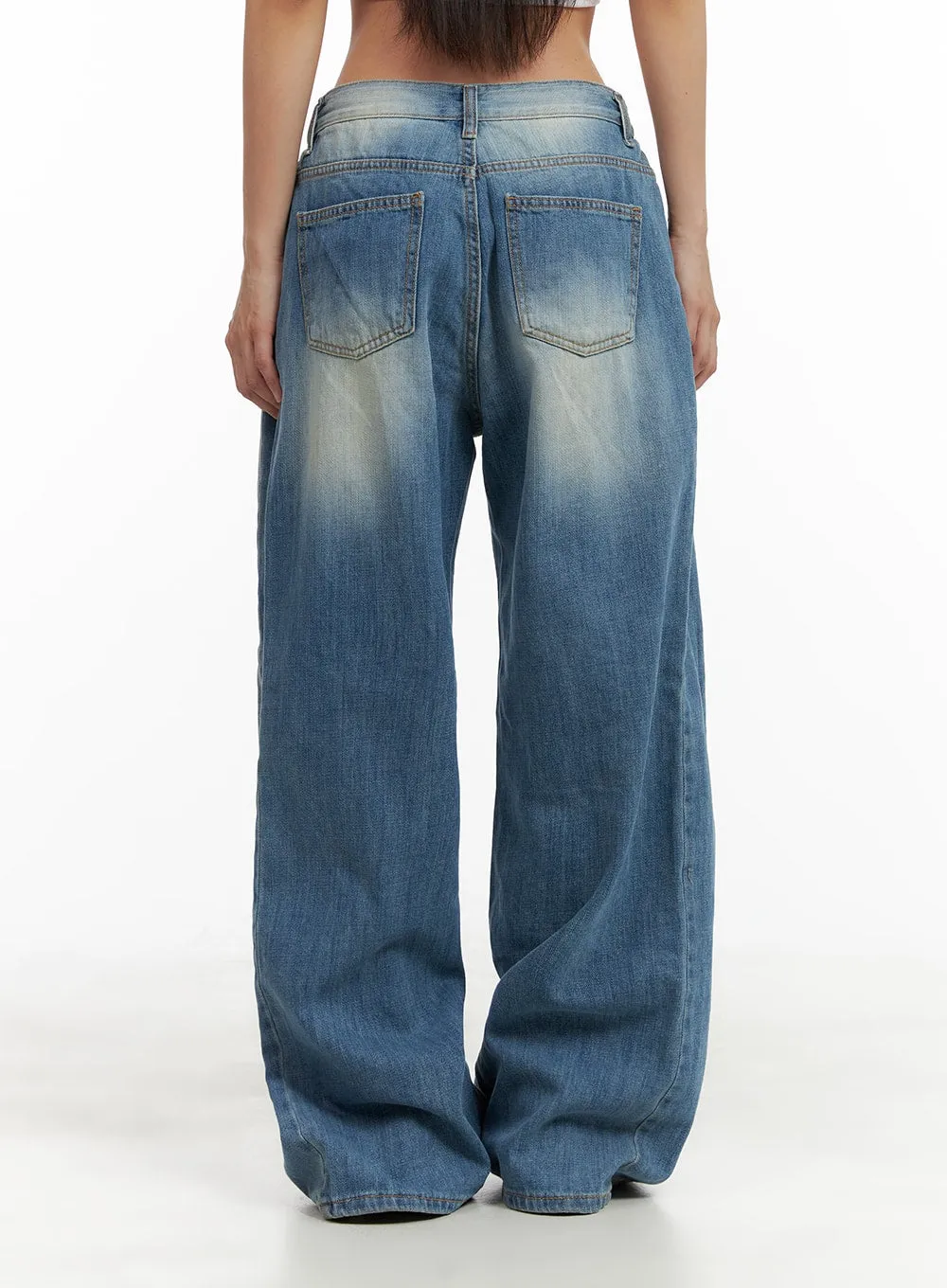 Washed Wide Leg Jeans CA423