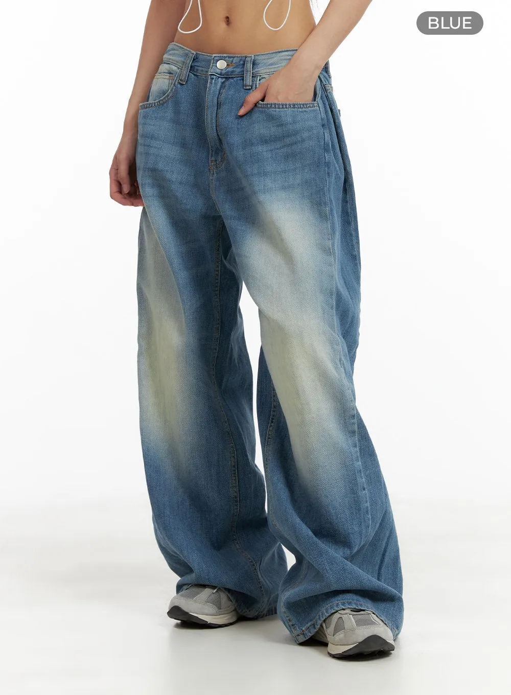 Washed Wide Leg Jeans CA423