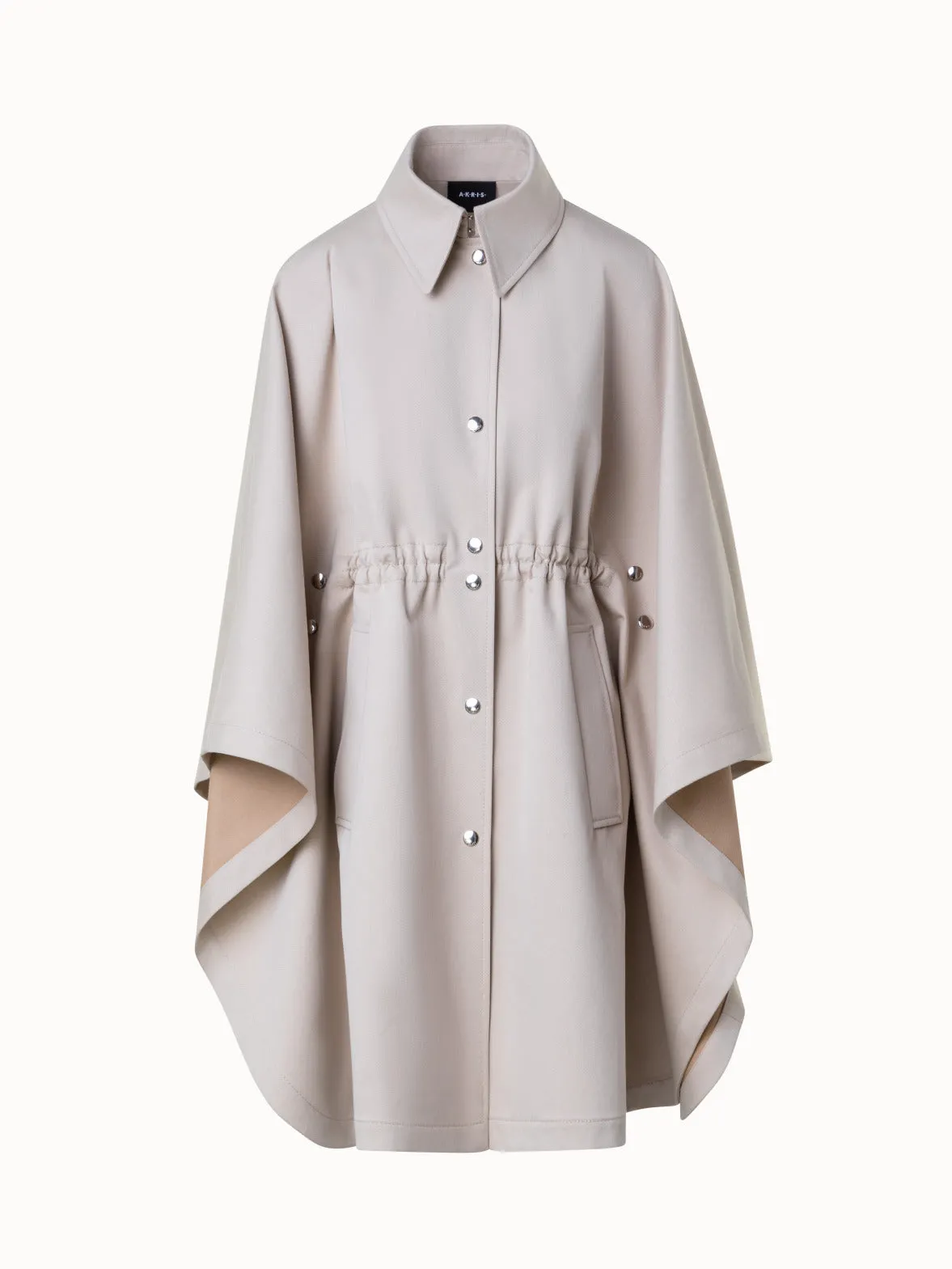 Water Repellent Cape Coat in Cotton Twill