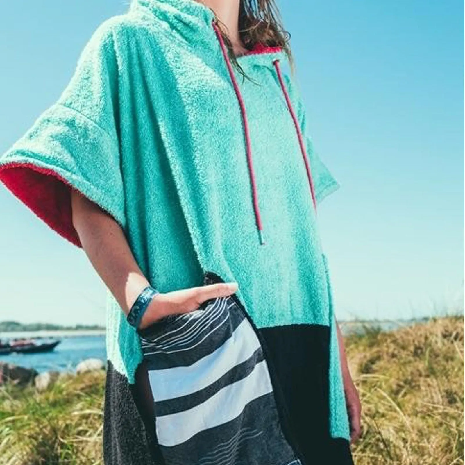 Wave Hawaii Unisex Adults Dos Surf Towel Poncho - Green