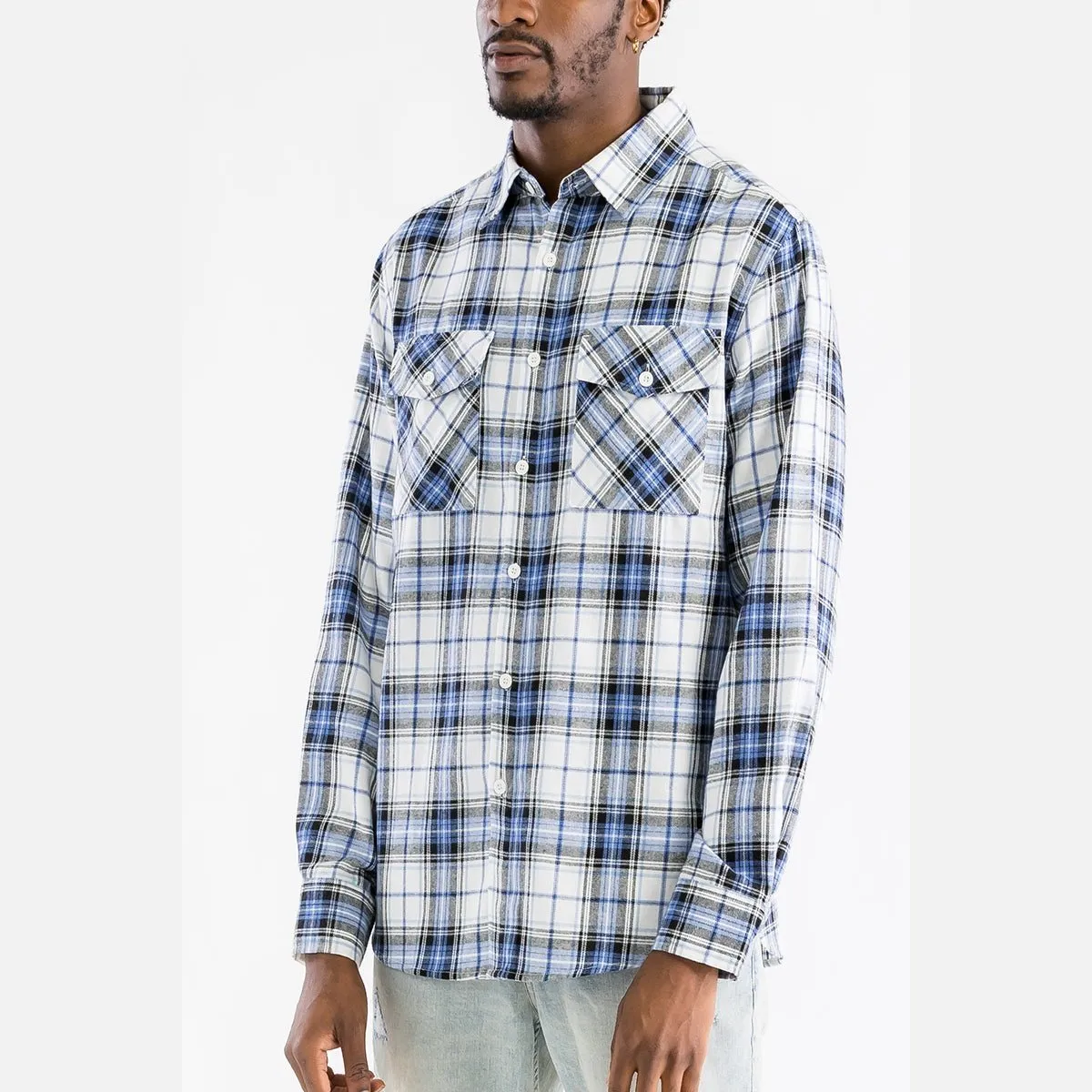 Whitesky Long Sleeve Checkered Flannel Shirt