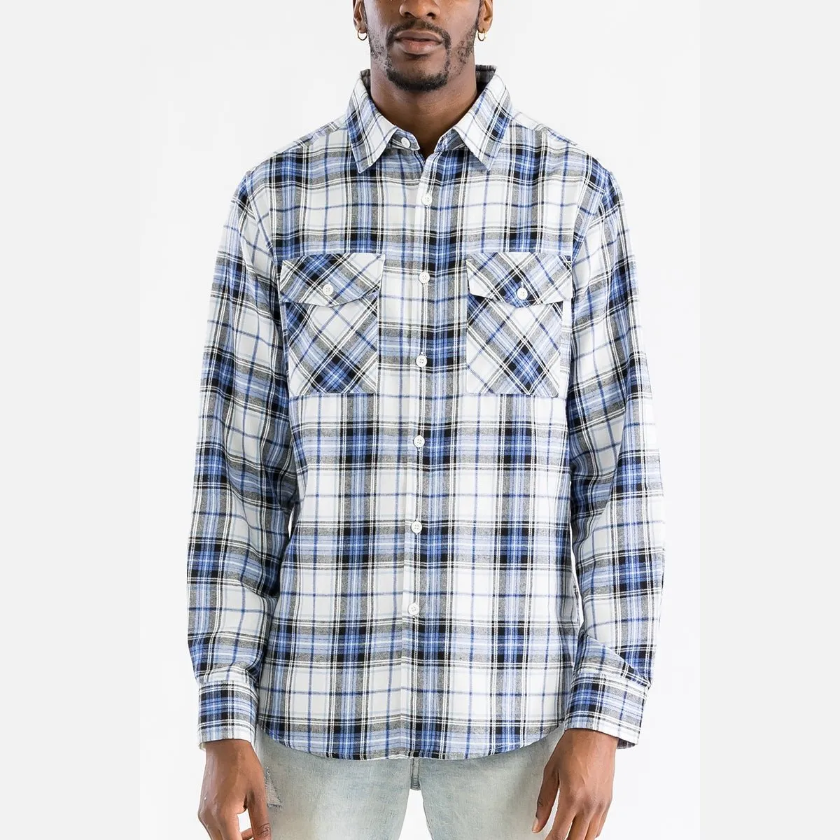 Whitesky Long Sleeve Checkered Flannel Shirt