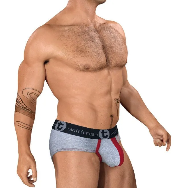 WildmanT - Big Boy Pouch Brief - XLarge (Grey/Red)