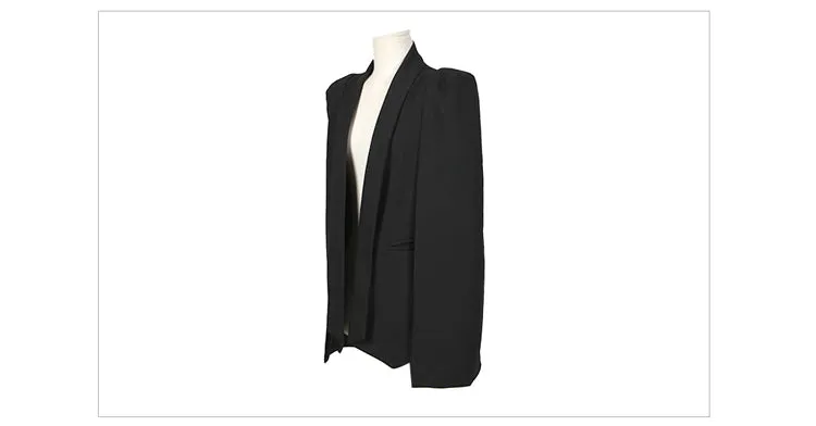 Wjczt Shawl Collar Split Sleeve Cloak Blazer Cape New Women&#39;s Spring Solid Color OL Suit Jacket Coat Black White