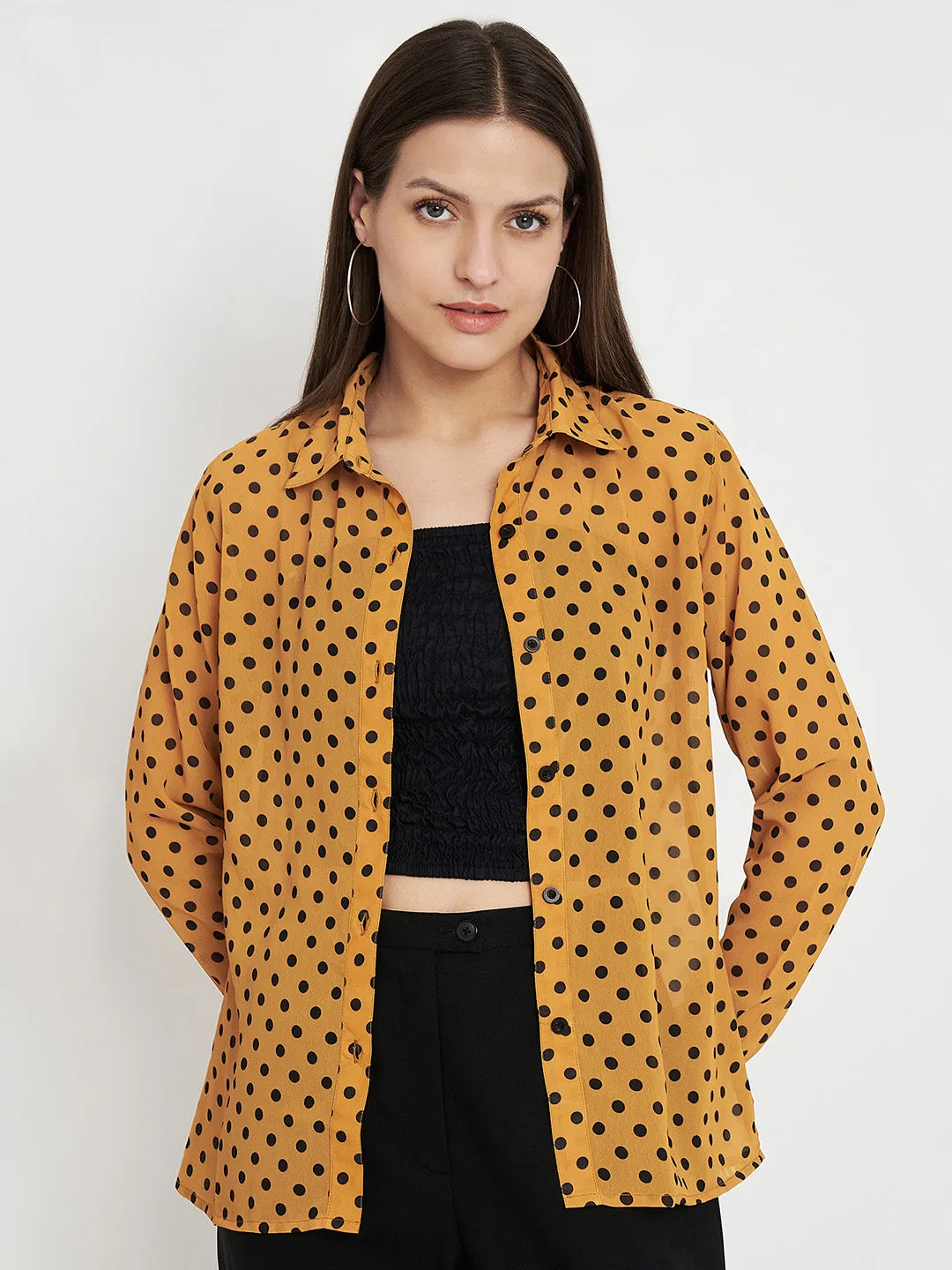 Women Classic Polka Dot Printed Printed Shirt