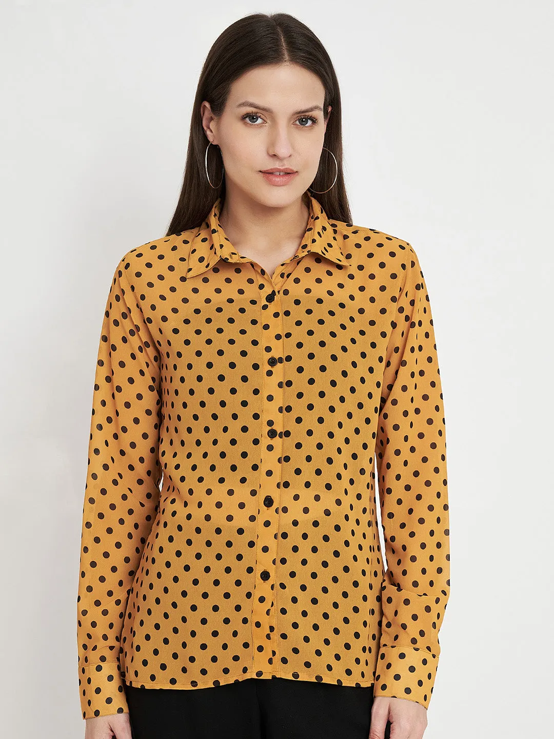 Women Classic Polka Dot Printed Printed Shirt