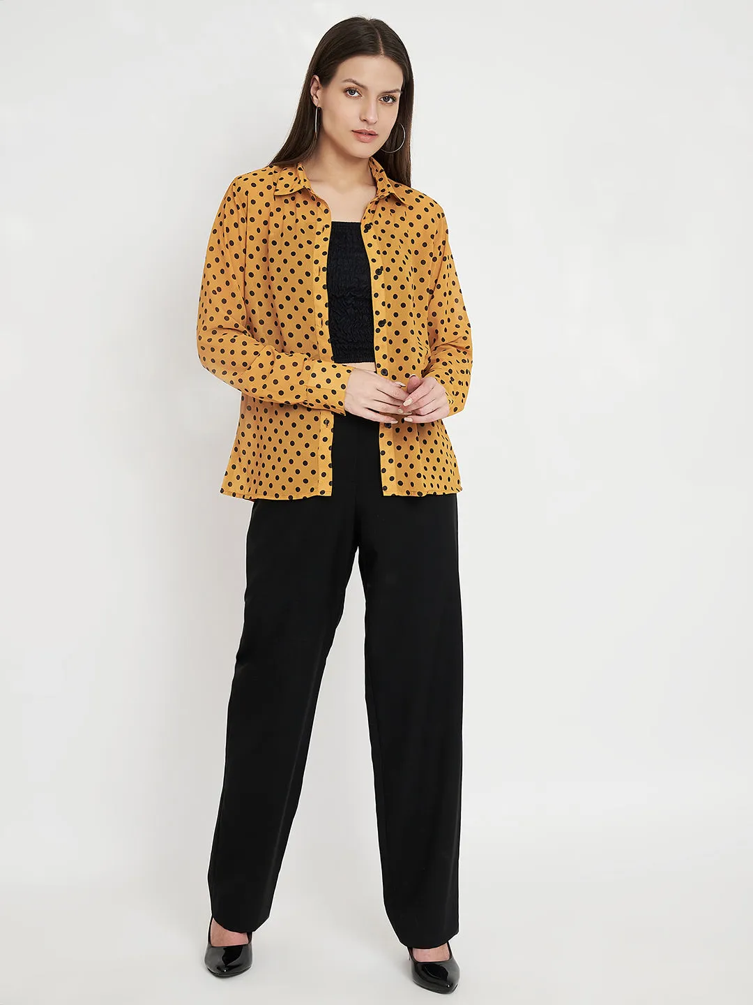 Women Classic Polka Dot Printed Printed Shirt