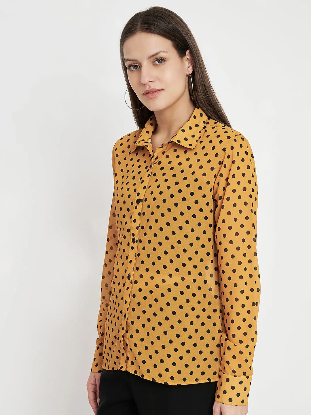 Women Classic Polka Dot Printed Printed Shirt