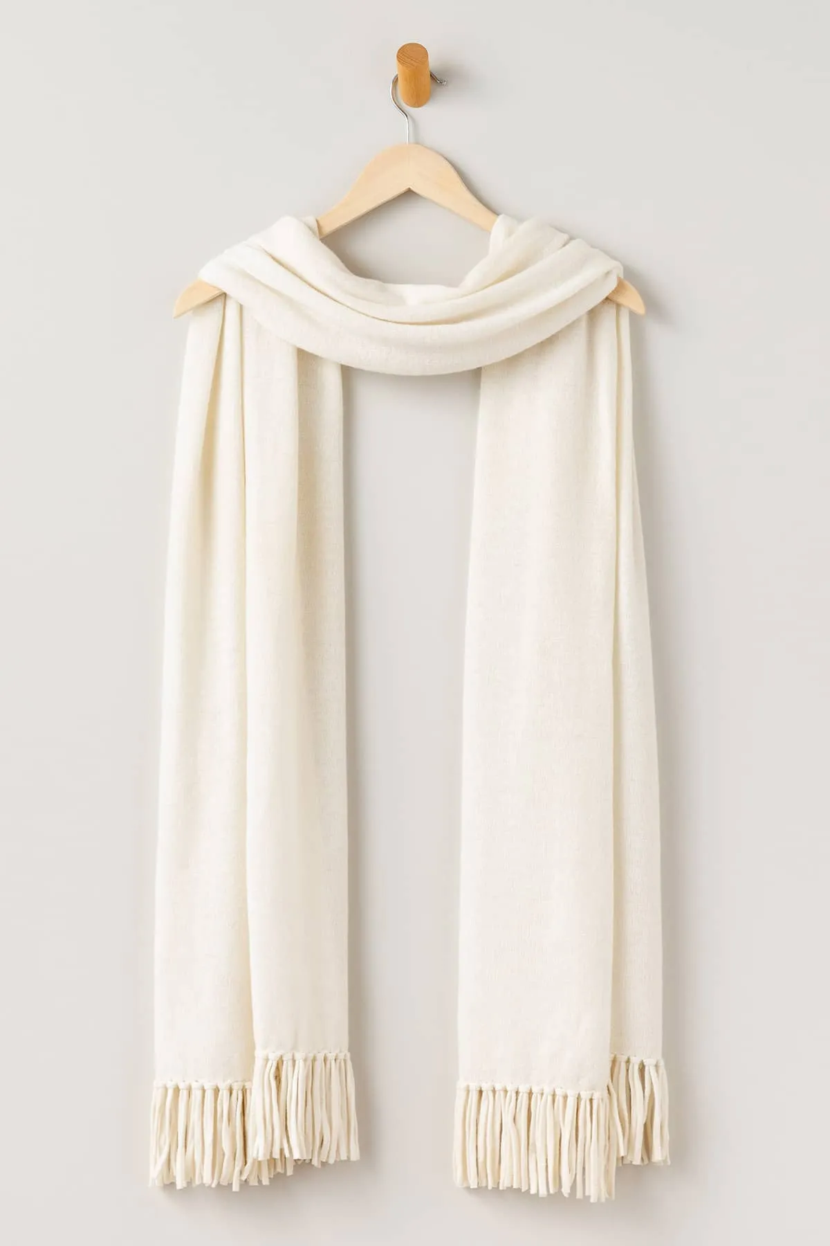 Women's 100% Pure Cashmere Knit Shawl Wrap with Fringe and Gift Box