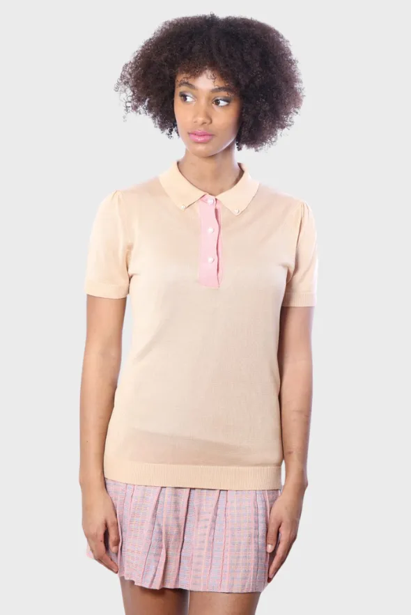 Women’s Chic Two-Tone Tencel Polo