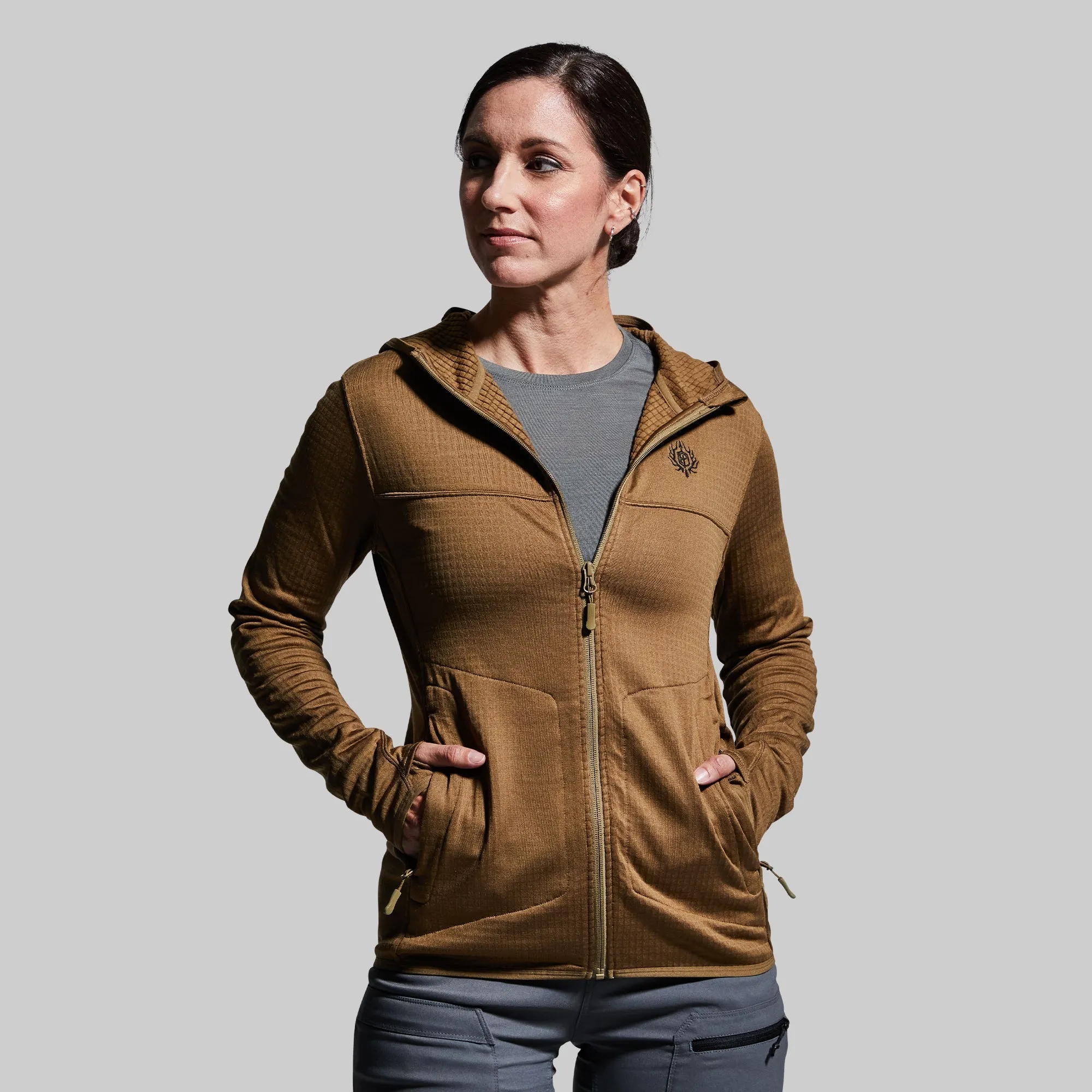 Women's Quiver Full Zip Hoodie (Coyote Brown)