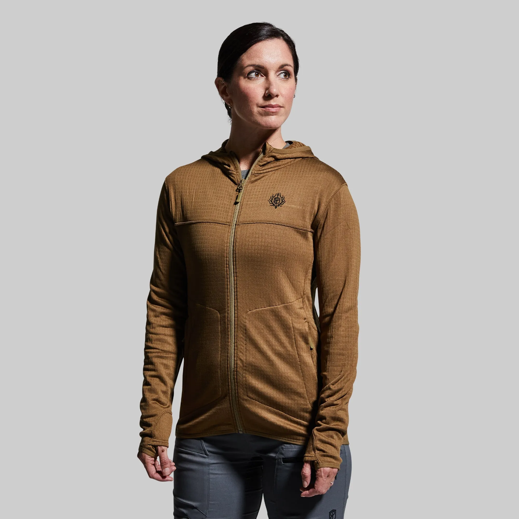 Women's Quiver Full Zip Hoodie (Coyote Brown)