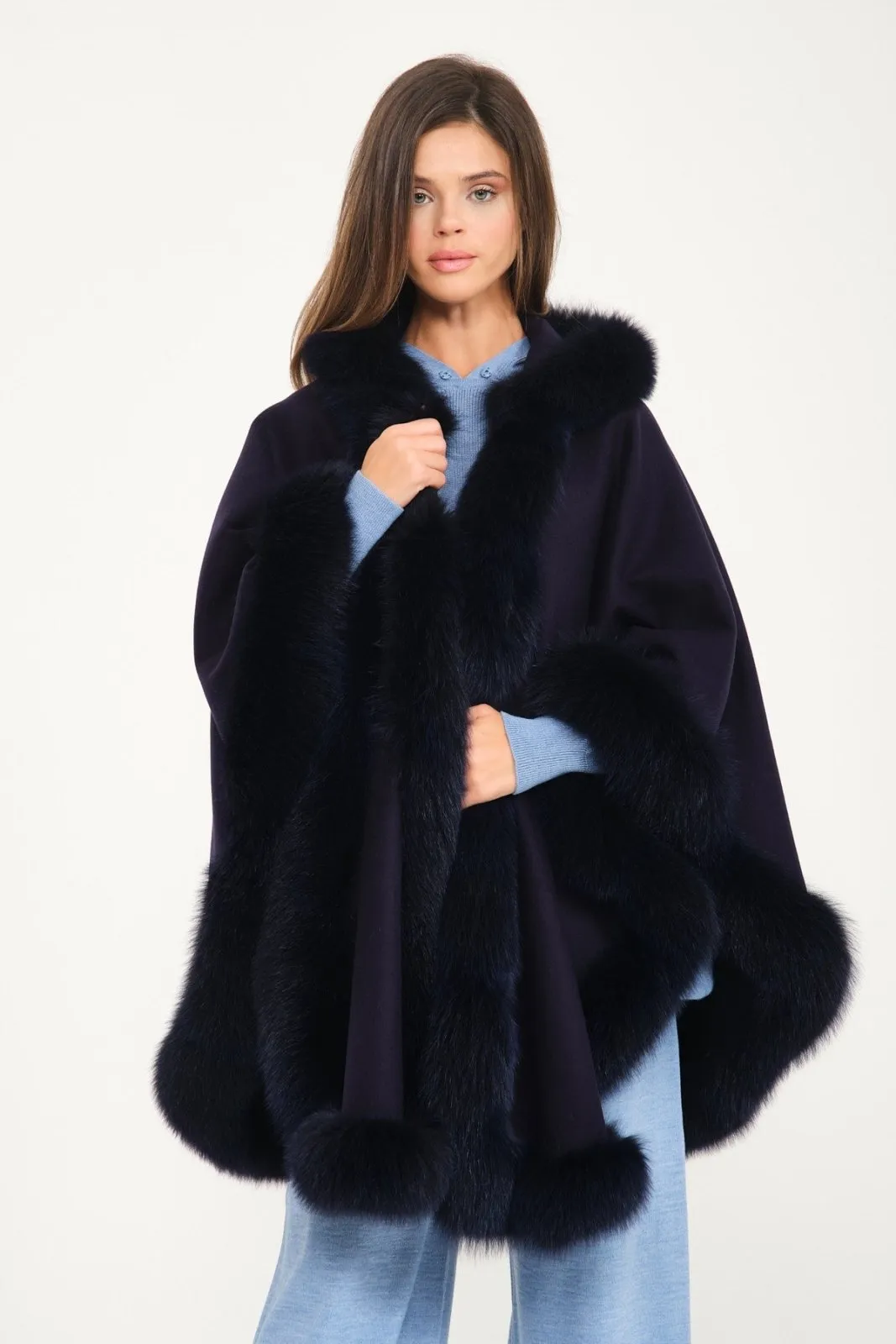 Wool & Fox Fur Poncho