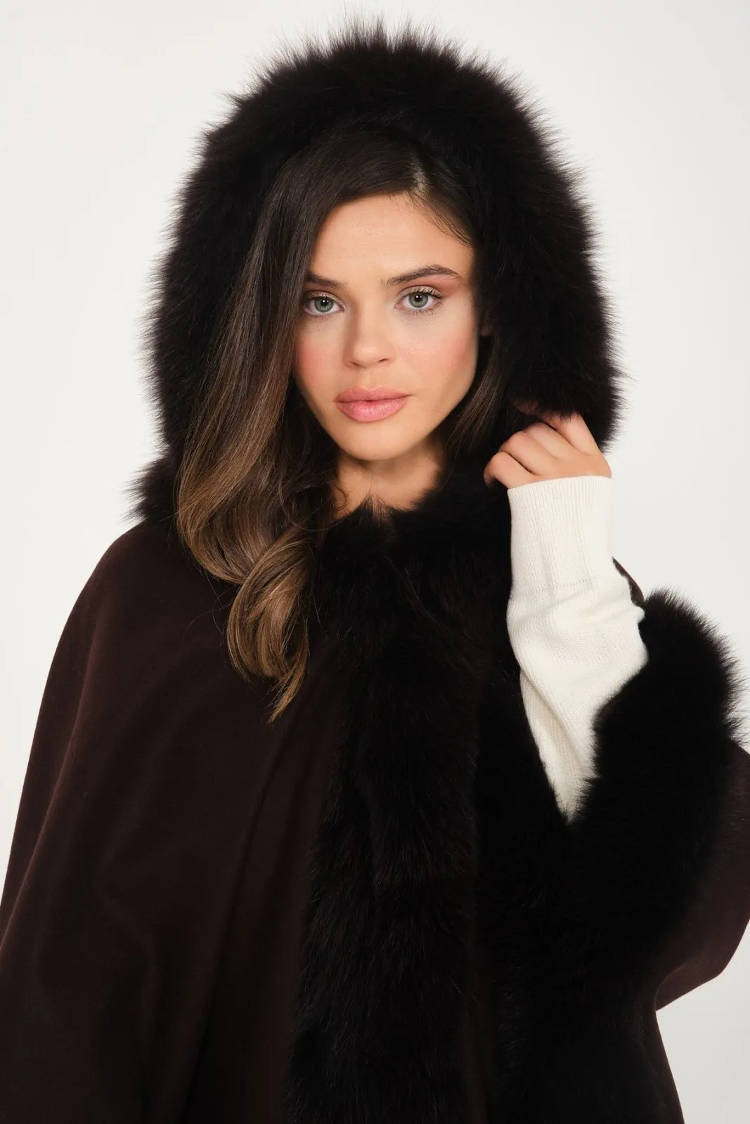 Wool & Fox Fur Poncho