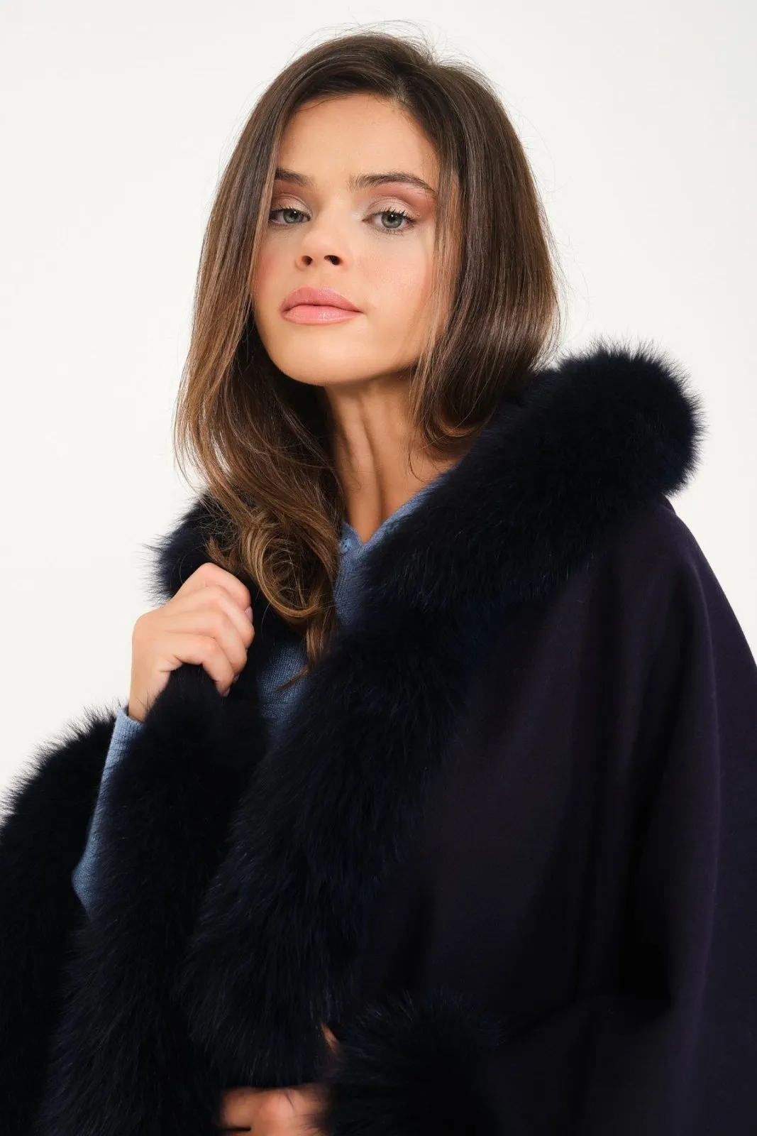 Wool & Fox Fur Poncho