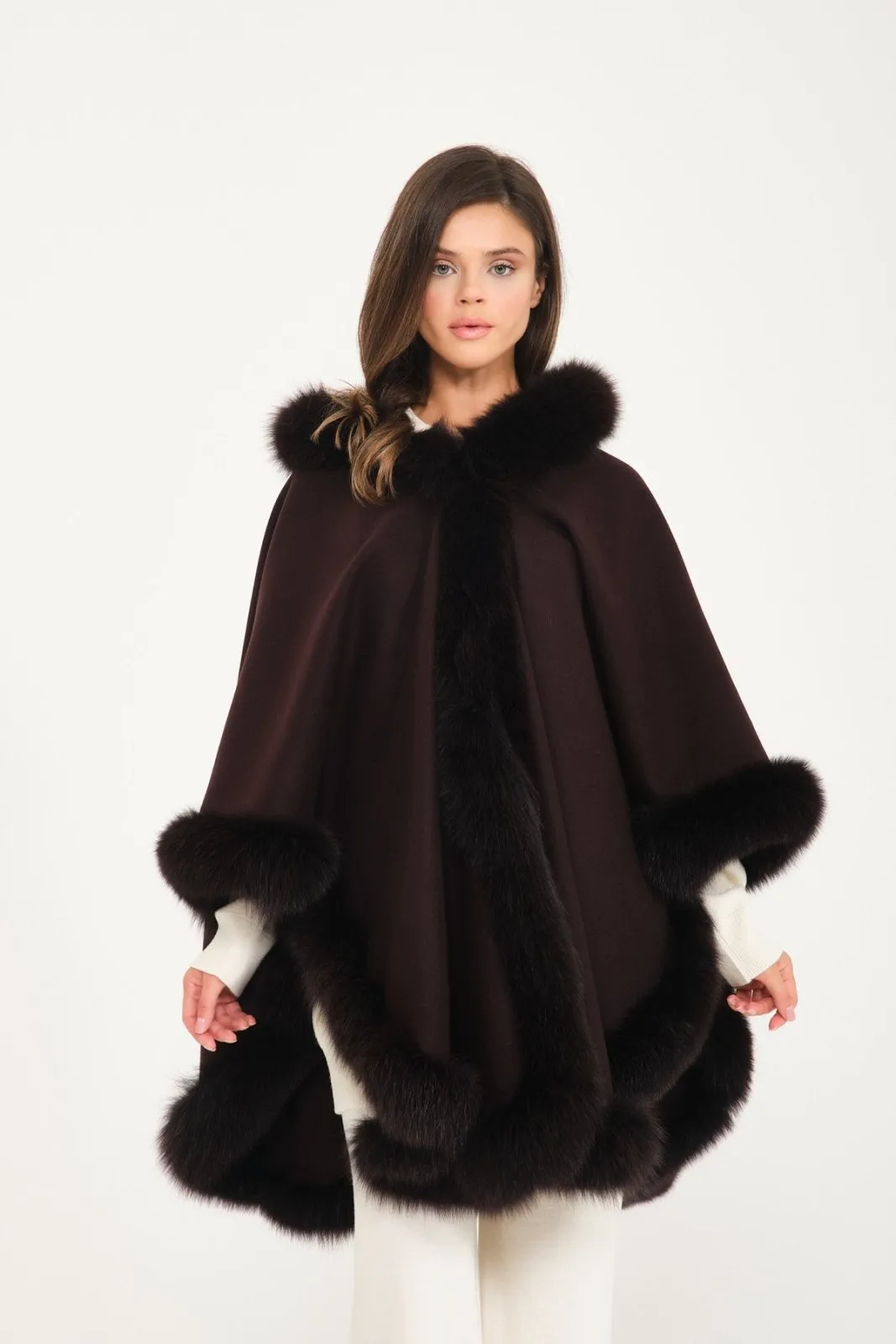 Wool & Fox Fur Poncho