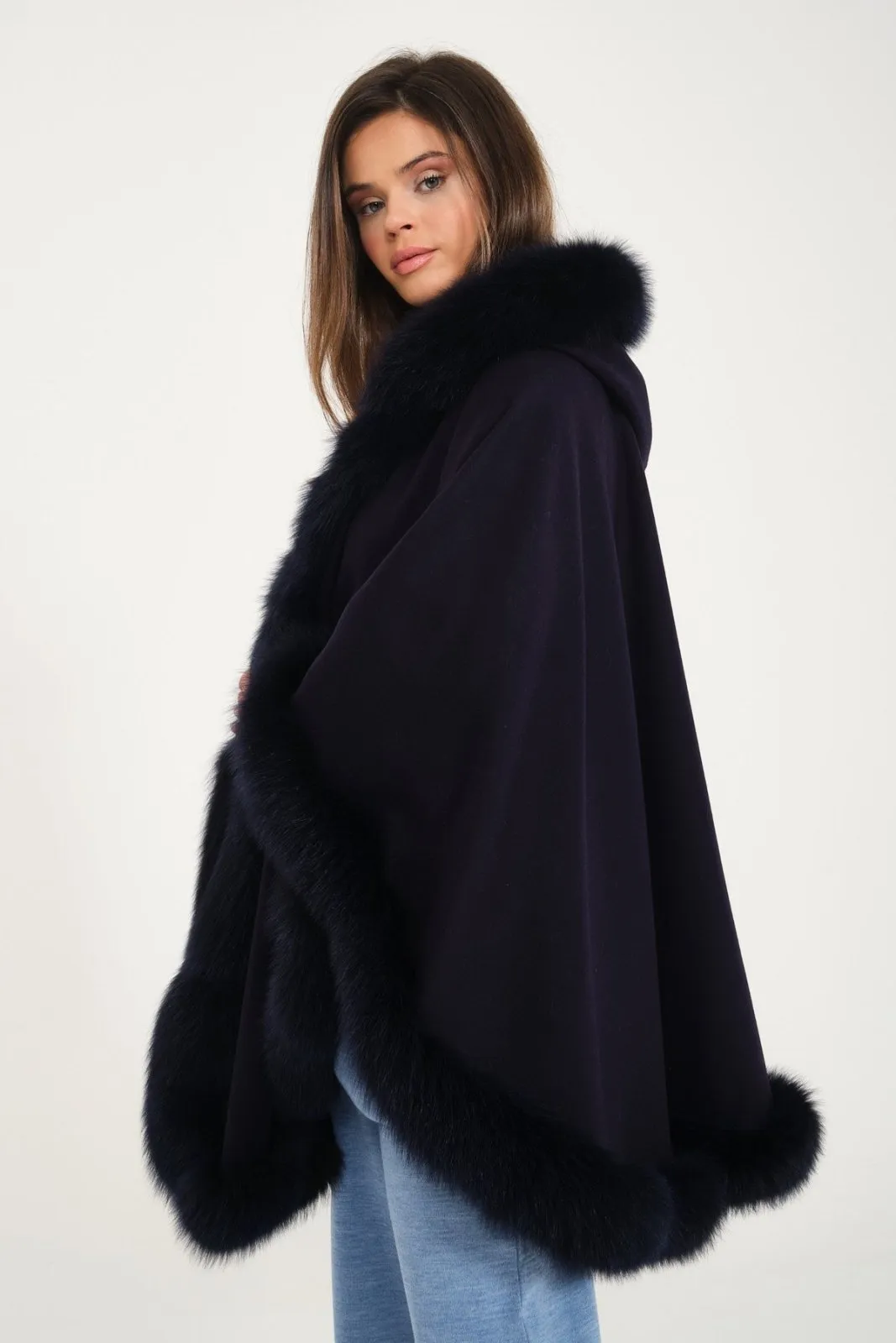 Wool & Fox Fur Poncho