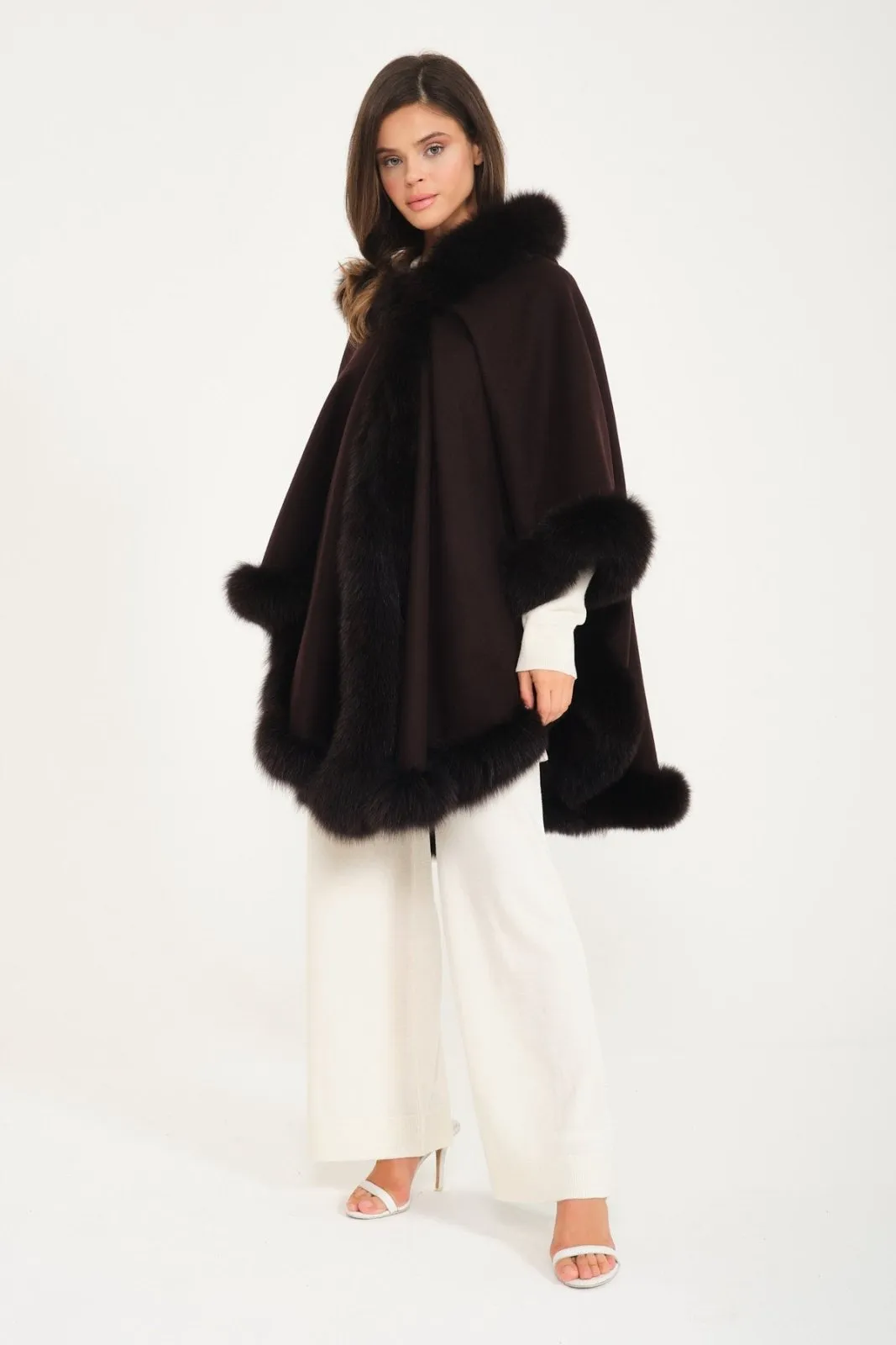 Wool & Fox Fur Poncho