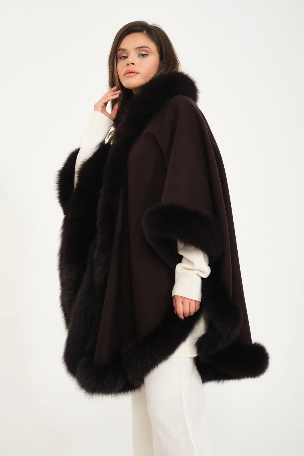 Wool & Fox Fur Poncho