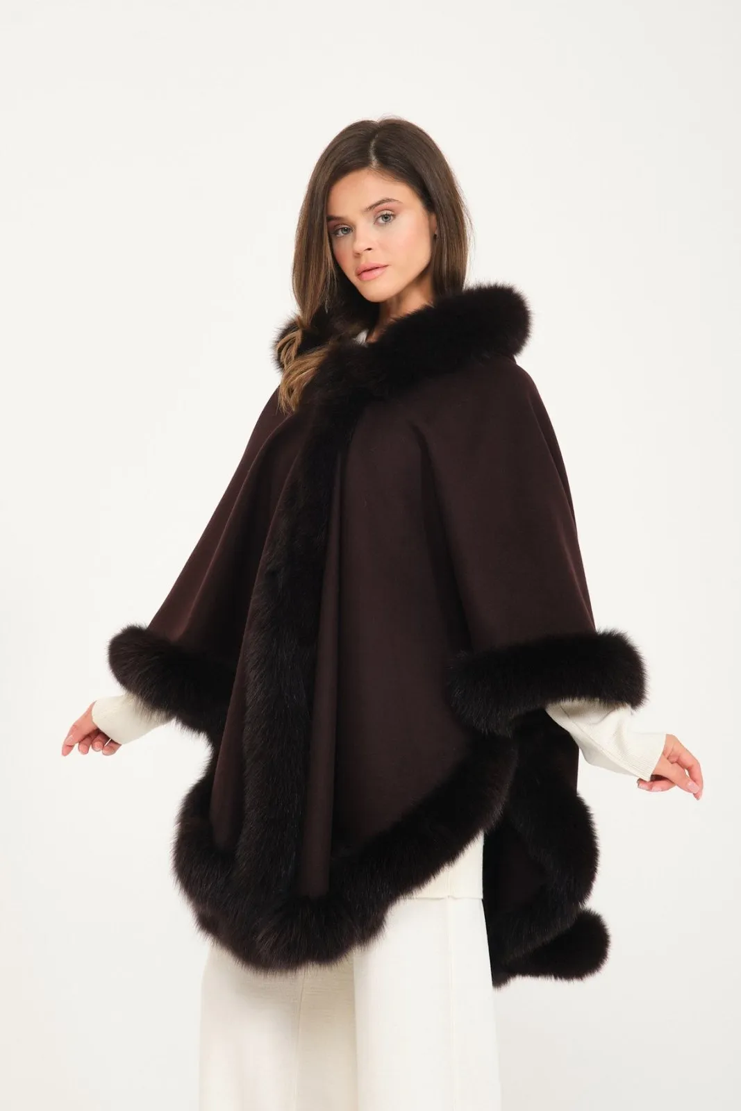 Wool & Fox Fur Poncho