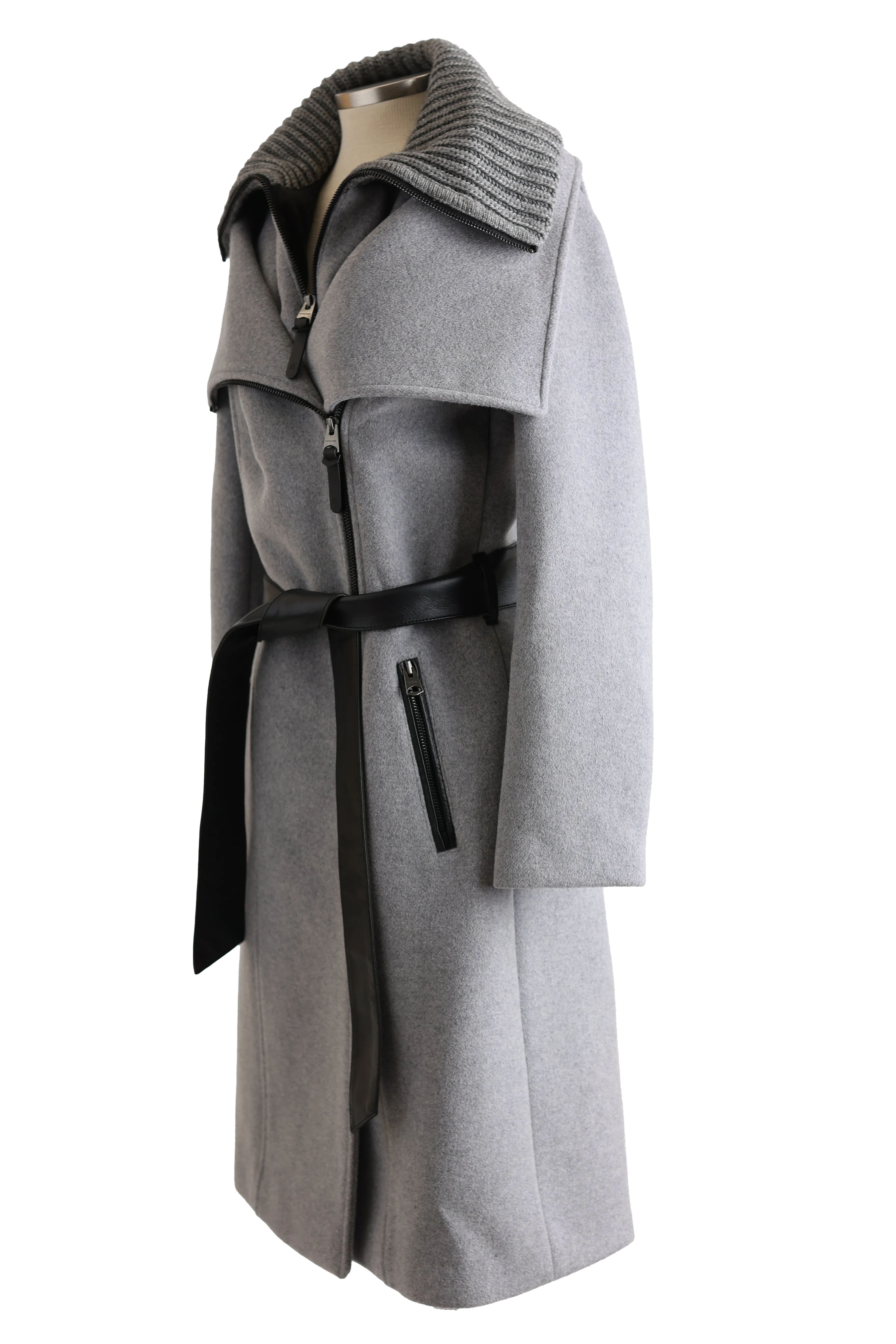 Wool/Cashmere Dress Coat W/ Removable Bib