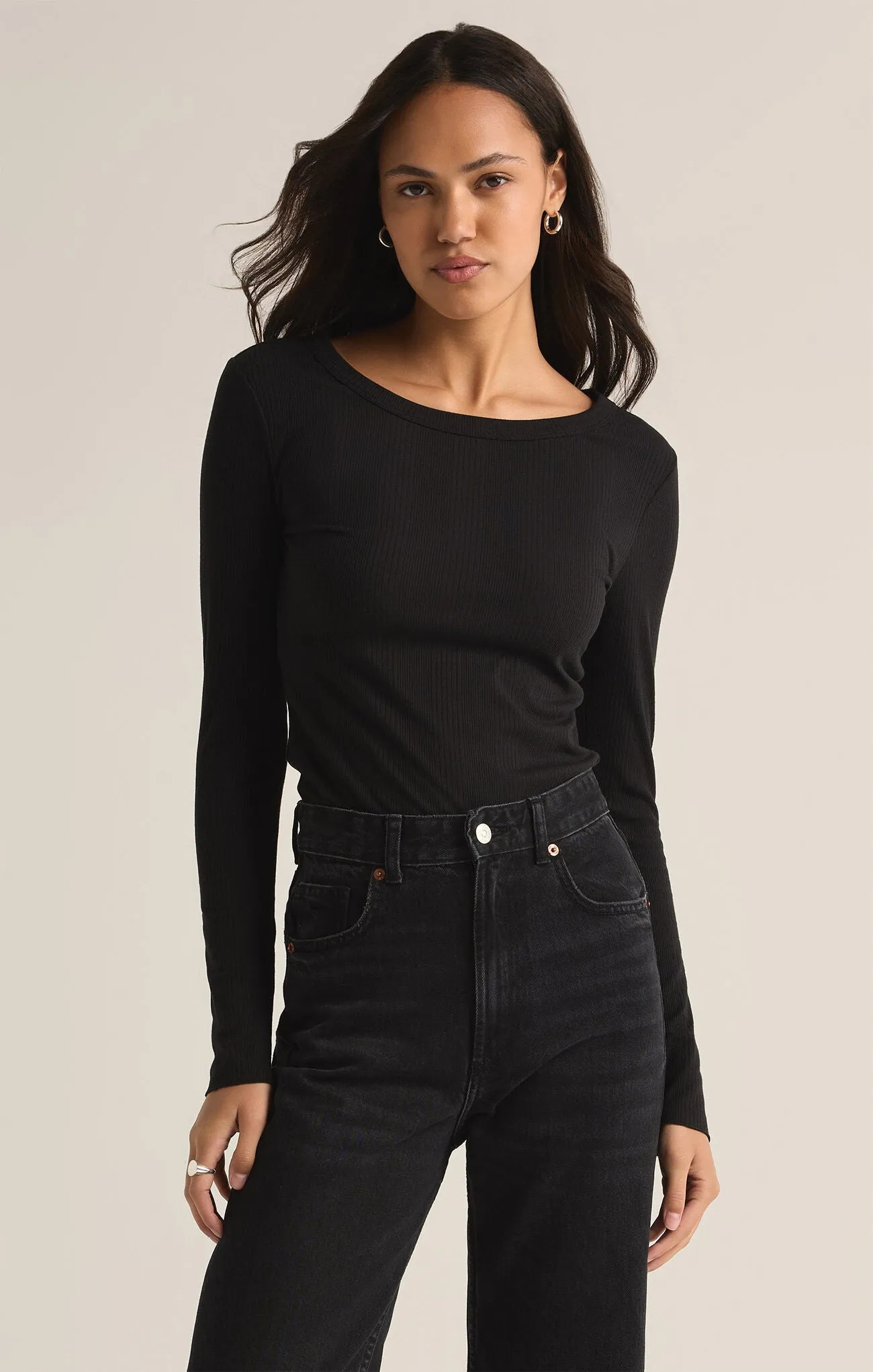 ZSU Variegated Layer Top in Black